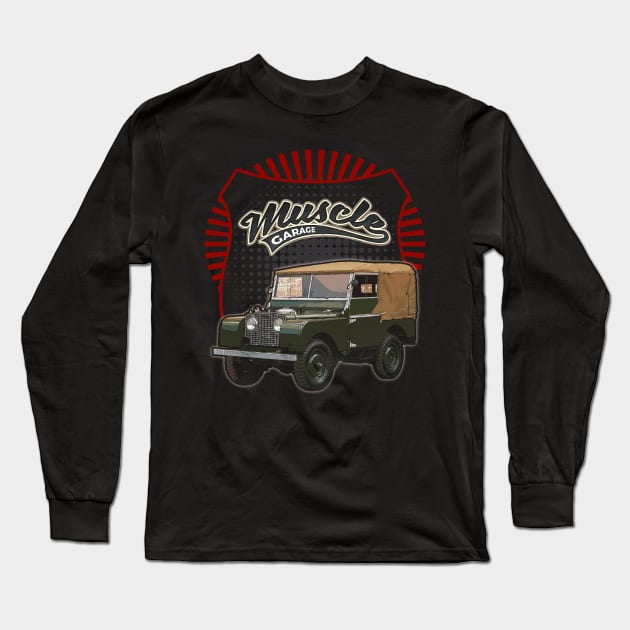 Land Rover Defender 1948 car muscle Long Sleeve T-Shirt by JocelynnBaxter